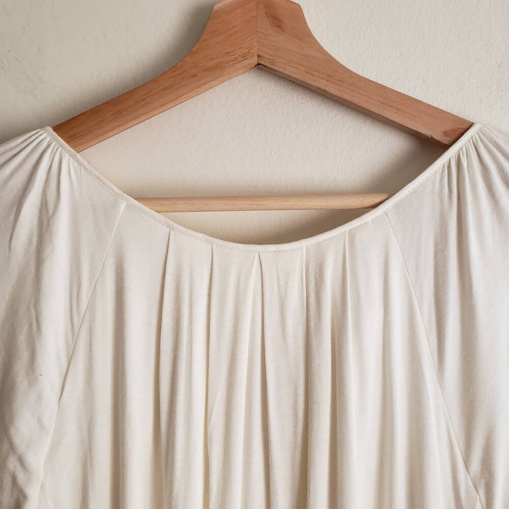 Anthropologie Tiny Embroidered Dress L Ivory Knit Belted Tunic - Picture 9 of 12